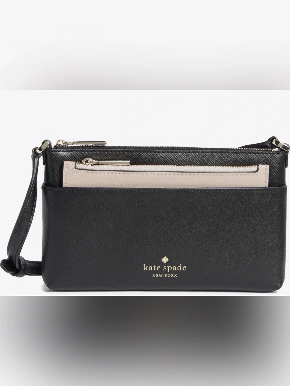 NEW kate spade new york textured leather crossbody bag with removable pouch